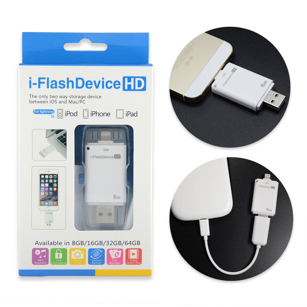 8 gb otg usb flash drive for iphone 6 . card reader For iPhone 5/ 5S/6/iPad mini/iPad air