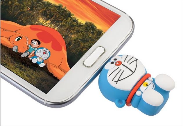 Cartoon otg usb flash drive promotion gift Doraemon U disk mobile phone