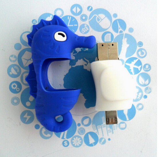 silicone seahorse shape OTG USB Flash Drive for mobile phone