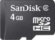 SanDisk 4GB  MicroSDHC Card