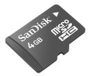 Sandisk 4GB Micro SDHC Memory Card