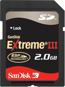 SanDisk Extreme III 2GB SD card
