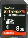 SanDisk Extreme III 8GB SDHC Card
