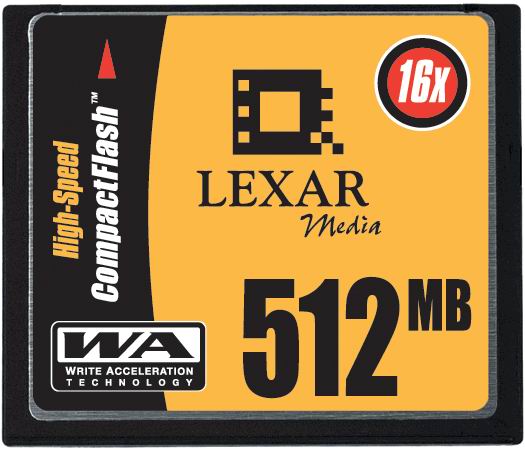 Lexar Media Hi-speed 512MB Compact Flash Card