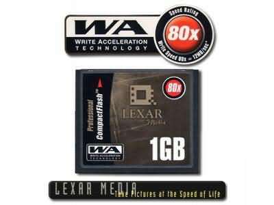 Lexar Media 80X Professional Series 1GB Compact Flash Card