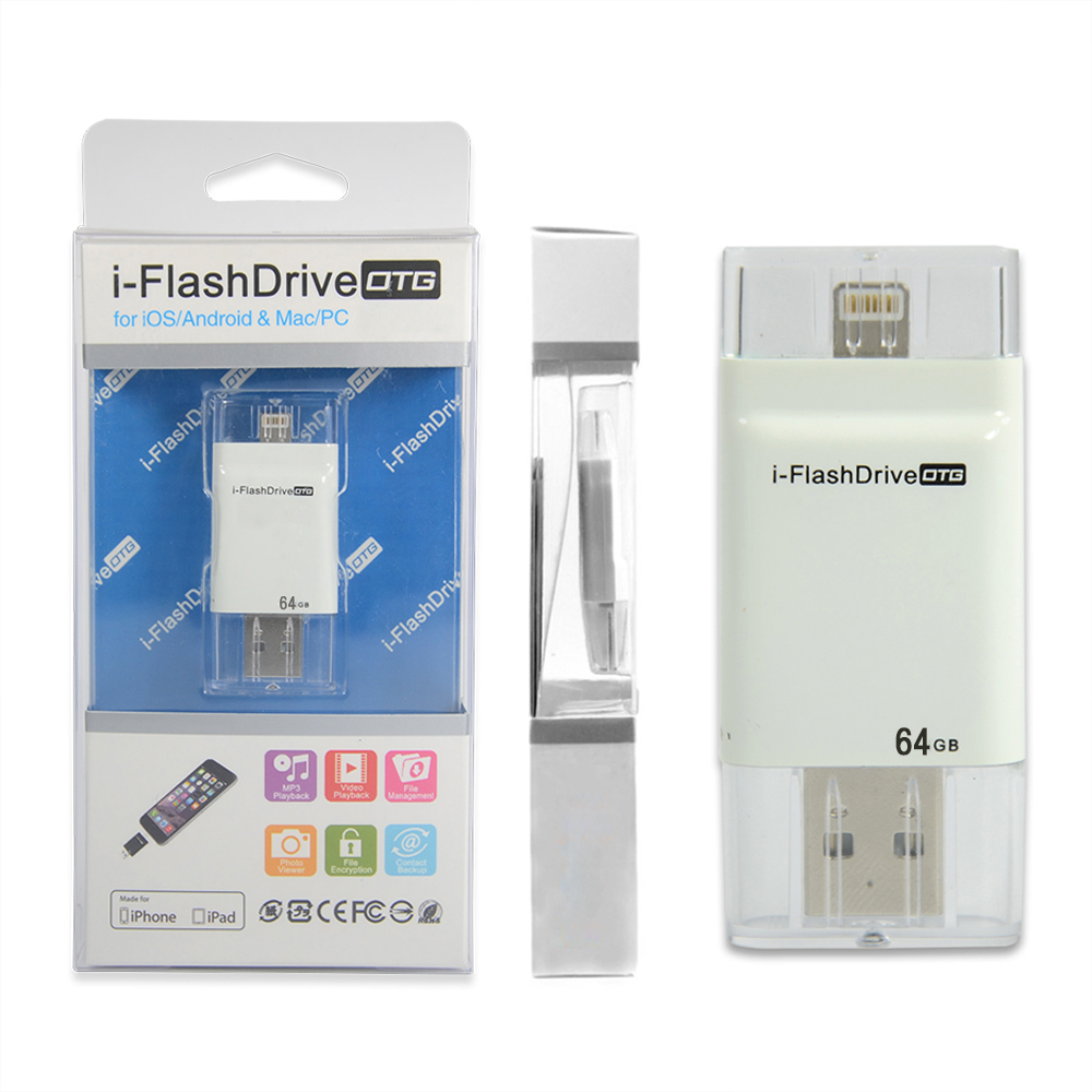 usb flash drive for ios 64 gb OTG usb flash drive for iPhone 5/ 5S/6/iPad mini/iPad air