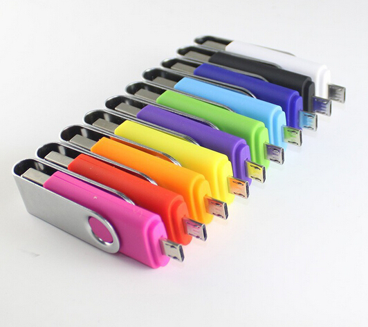 OTG Swivel USB flash drivers 2.0 1GB to 64GB few colors for your choice