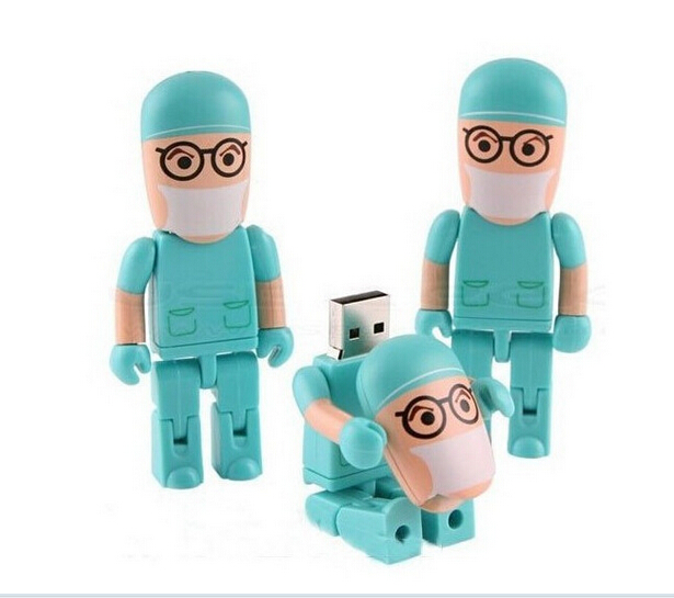 plastic cartoon human doctor shape USB Flash Drive