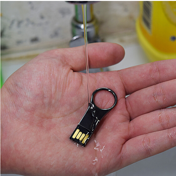 16GB Waterproof USB Flash Drive with Metal Key Ring
